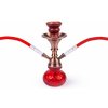 Vodná fajka - SHISHA červená 26cm/2 inhalačné hadičky (Vodná fajka – SHISHA červená o výške 26cm, 2× 100cm dlhými hadičkami vo farbe fajky na inhalovanie.)