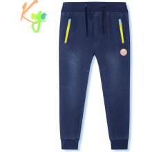 Kugo CK0921 chlapčenské riflové nohavice tepláky zateplené modrá