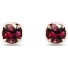 Náušnice z ružového zlata s rhodolitmi KLENOTA K0695054