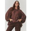 Elegantná dámska oversized hnedá