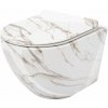 Rea Carlos Slim Lava Shiny, závesná WC misa Rimless 49,5x37x35,5 cm, imitácia kameňa, REA-C0536