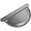 Čelo žľabové polkruhové pozink KJG - farebný - RAL 7016 Antracitová - 200 mm (šírka žľabu 80 mm)