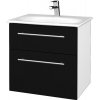 Dreja Kúpeľňová skrinka PROJECT SZZ2 60 - N01 Biela lesk / Úchytka T02 / M17 Čierna mat