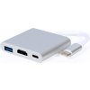 GEMBIRD Multi-adapter USB typu C, strieborný A-CM-HDMIF-02-SV