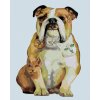 Zuty – Maľovanie podľa čísel – Anglický buldog a mačky (D. Rusty Rust), 80 × 100 cm, plátno 8596530189749