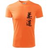 Judo nápis japan - Pánske tričko Fantasy športové - S ( Neon mandarine )