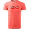 Cycling ekg - Klasické pánske tričko vyššej gramáže - 3XL ( Korálová )