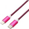 Kábel GoGEN USB-C / Lightning, 1m, opletený (USBC8P100MM25) fialový