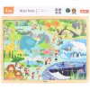 Viga puzzle na podložke 48 častí Poznajme zoo
