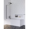 RADAWAY IDEA BLACK PNJ II 60cm vaňová zástena pevná jednodielna, profil čierny, sklo číre, 10001060-54-01