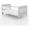 Detská posteľ so zábranou New Baby ERIK 140x70 cm bielo-sivá
