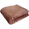 Deka kakaová s vtlačeným rastlinným motívom Šírka 160 cm | Dĺžka 210 cm hnedá