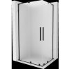 Mexen Velar L Duo posuvná sprchová kabína 100 x 90 cm, námraza, čierna - 871-100-090-02-33-70