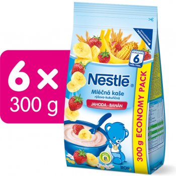 Nestlé Mliečna jahoda a banán 6 x 300 g