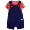 CARTERS CARTER'S Set 2dielny tričko kr. rukáv, kraťasy na traky Navy Orange chlapec 9m
