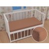Detské froté napínacie prestieradlo do postieľky FR-023 Orieškovo hnedé 60 x 120 x 10 cm - do postieľky