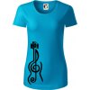 Husľový kľúč gitara - Dámske tričko z organickej bavlny Origin (GOTS) - L ( Svetlý tyrkys )