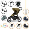 Set 11v1 Thule Urban Glide 3 Nutria green 2024+vanička Mid blue+JOMK príslušenstvo+autosedačka Cybex+ISOFIX základňa+adaptéry