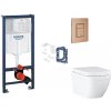 Grohe Rapid SL - Set predstenovej inštalácie, klozetu, dosky SoftClose, tlačidla Skate Cosmopolitan a súpravy na vhadzovanie tabliet, Triple Vortex, kefovaný Warm Sunset SANI11BB4158