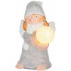 MagicHome Postavička Vianoce Anjel so snehovou guľou LED terakota 13,5x13x20 cm