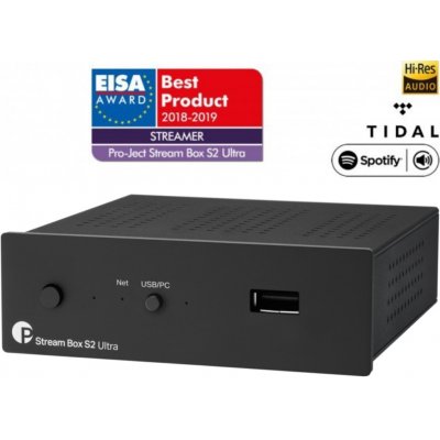 ProJect Stream Box S2 Ultra Black (Sieťový most pre súbory s vysokým rozlíšením, Multi-room pre 6 zariadení, Bluetooth, HDMI)