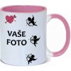 Hrnček s fotkou farebný rámik Srdce 1 350 ML FOTOpošta Farba: RUŽOVÝ