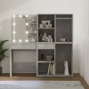 vidaXL Toaletný stolík s LED a 2 skrinkami betónový spracované drevo 3082030