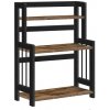 Stojan na korenie s 3 úrovňami, kuchynská polica, rustikálna hnedá
