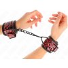 Kink - diamond pattern wrist restraints dark red adjustable 17-26 cm x 5.5 cm