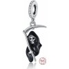 Strieborný prívesok 925 Smrť s kosou, Halloween prívesok na náramok