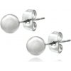 Šperky eshop - Náušnice zo striebra 925 - puzetky s lesklou guľôčkou, 4 mm X27.8