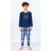 Dětské pyžamo dlouhé Sova - tmavě modrá - 9 - 10 let