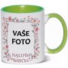 HRNČEK S FOTKOU FAREBNÝ RÁMIK NAJLEPŠIA BABIČKA 350 ML FOTOpošta Farba: ZELENÝ
