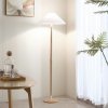 Stojacia lampa Lucande Ellorin, biela, drevo, Ø 47,5 cm, E27 - 10020263