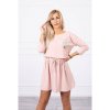 Mondo Italia Dámske šaty zdobené flitrovým vreckom MI9004 pudrovo ružové Univerzálna Pudrová ružová