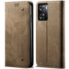 VSETKONAMOBIL 144700 DENIM Peňaženkový obal pre Oppo A77 5G šedo-hnedý