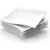 MALACASA FLORA plytké taniere 27 cm biele 12 ks