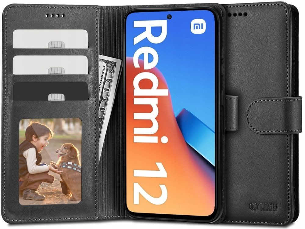 Púzdro TECH-PROTECT WALLET XIAOMI REDMI 12 čierne