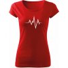 T-ričko Horské vrchy - pulz dámske tričko Farba trička: Červená, Farba potlače: Biela, Veľkosť: XL