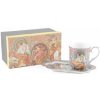 Home Elements Porcelánový hrnček s podšálkou Mucha tmavý 360 ml