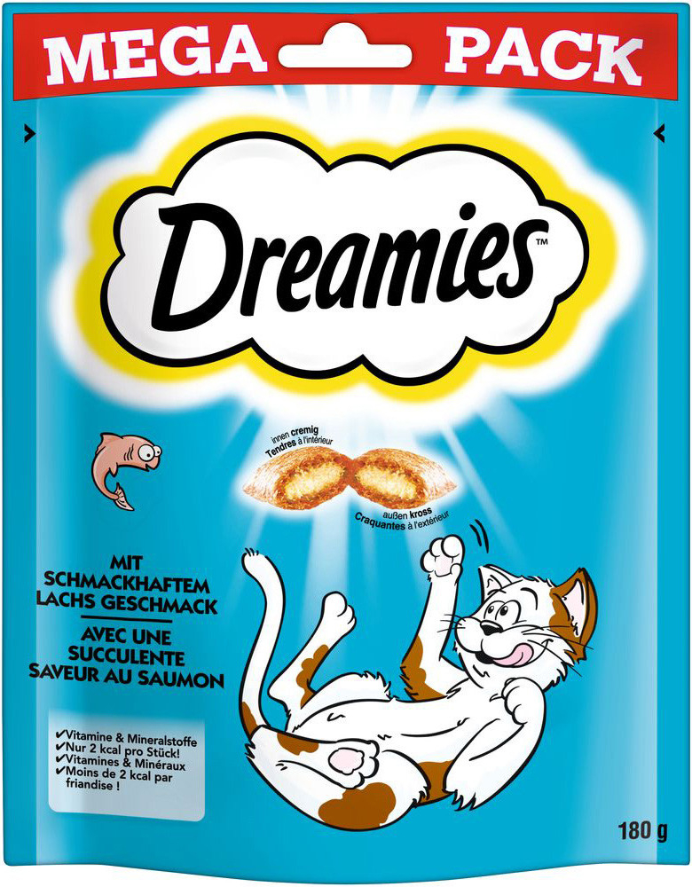 Dreamies Cat Treats losos 3 x 180 g
