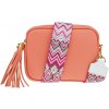 NovaKabelka.sk Bala Salmone s prídavným popruhom I kožená talianska crossbody kabelka ružová