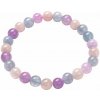 Nefertitis Akvamarín, ruženín a ametyst náramok z korálikov NF47425 - obvod cca 18 až 23 cm