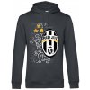 Superfutbal Mikina s kapucňou Juve Retro, tmavosivá Veľkosť: XS