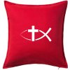 Ježíšova ryba - Vankúš 50x50 - 50x50 - Vrátane výplne ( Červená )