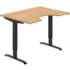 Pracovný stôl Motion Ergo, ZO, 2S, 120x70,5-120,5x90 cm, dub/čierna - 1 kus - 1 KS - základné - 60 mesiacov - elektrický polohovateľný - stôl - 90 cm - Hobis - 120 cm - Motion Ergo - 70,5 - 120,5 cm -