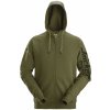 Mikina Snickers na zips s kapucňou khaki vel. M