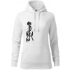 Husľový kľúč gitara - Mikina dámská Cape s kapucí - XL ( Biela )