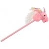 Teddies Plyšový jednorožec na tyči 80 cm so zvukom na batérie Ružový