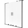 Mexen Velar L Duo posuvná vaňová zástena s 2 krídlami 140 x 150 cm, mráz, čierna - 896-140-003-32-70
